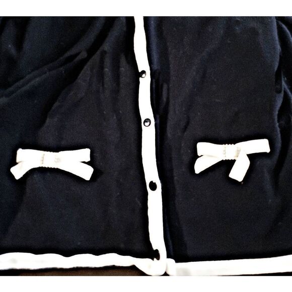 Requirements Petite Black White Rhinestone Layered Look Cardigan Size PL - Picture 7 of 9